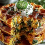 Cheddar Jalapeño Cornbread Waffles