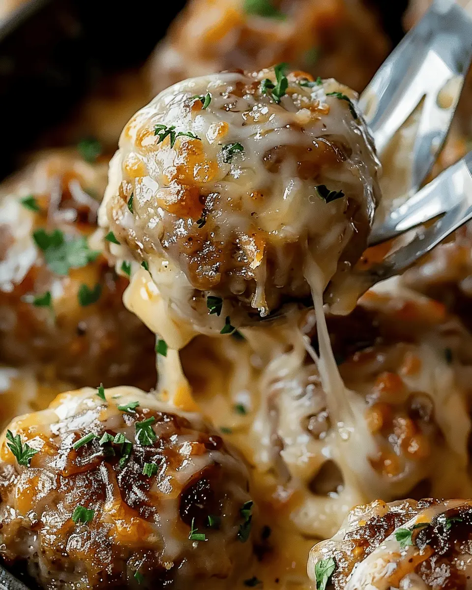 Cheesy French Onion Meatballs: Easy Turkey Bacon Delight