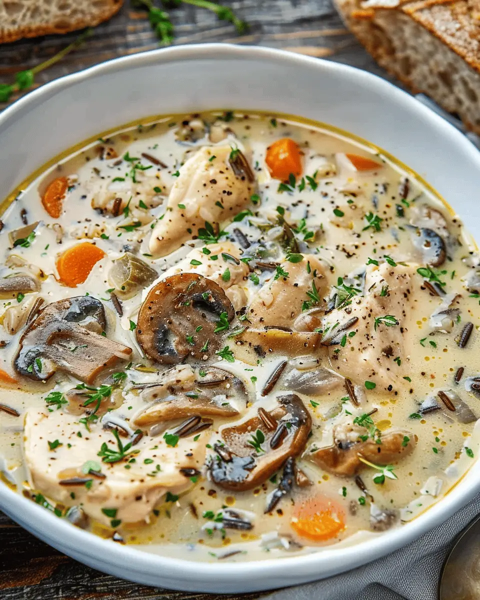 Creamy Mushroom Chicken Soup: Indulgent Wild Rice Delight
