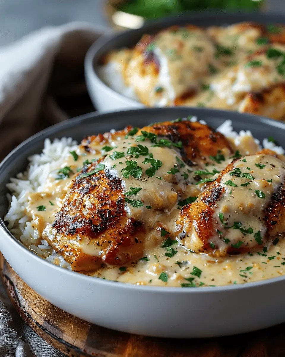 Creamy Smothered Chicken and Rice: A Cozy Indulgent Delight