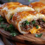 Easy Garlic Butter Beef Cheeseburger Rollups