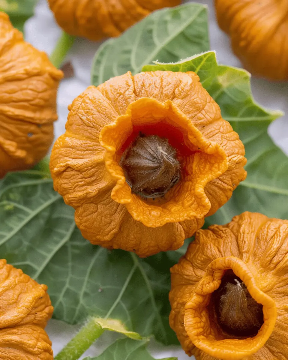 Healthy Pumpkin Blossoms Stuffed with Turkey Bacon and Cheese Delight
