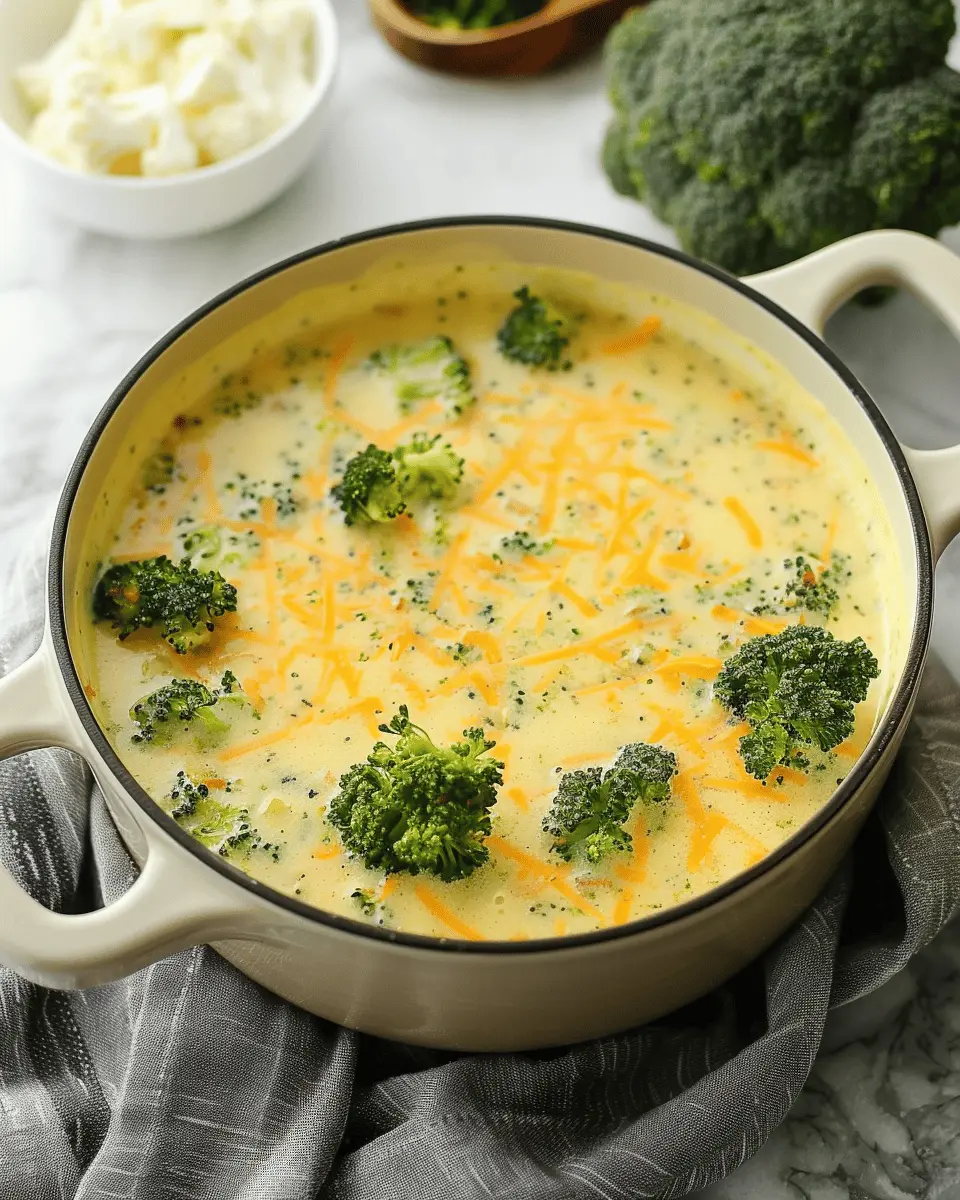 High Protein Broccoli Cheddar Soup with Turkey Bacon Twist