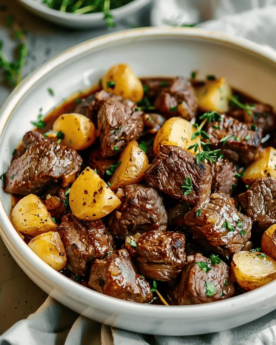 Crockpot Garlic Butter Beef Bites with Potatoes: Easy Comfort Food