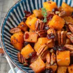 Roasted Butternut Squash with Cranberries and Pecans