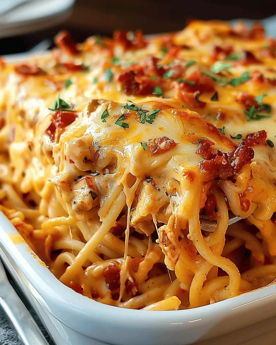 Spicy Southern Cheesy Chicken Spaghetti Casserole Delight