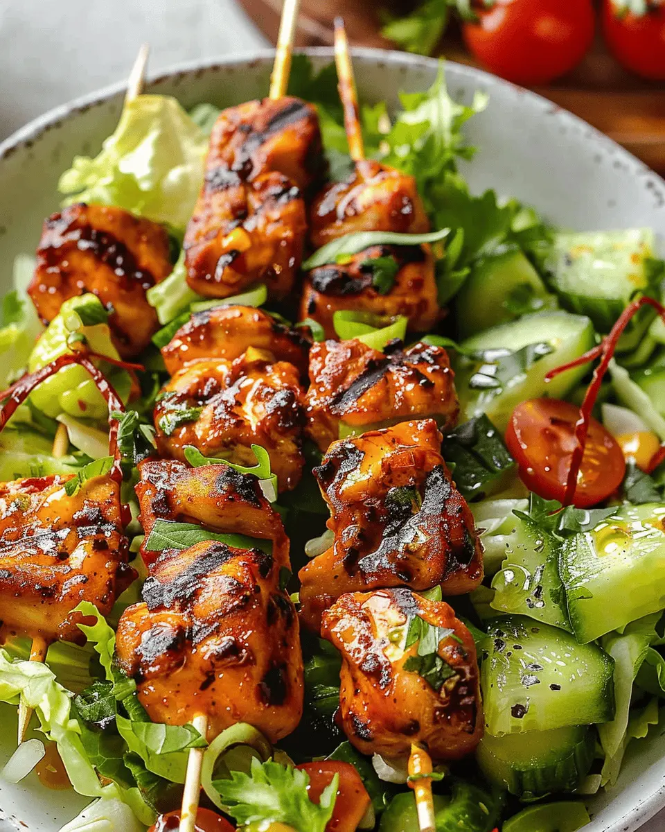 BBQ Chicken Skewer Salad: Easy and Flavorful Homemade Delight