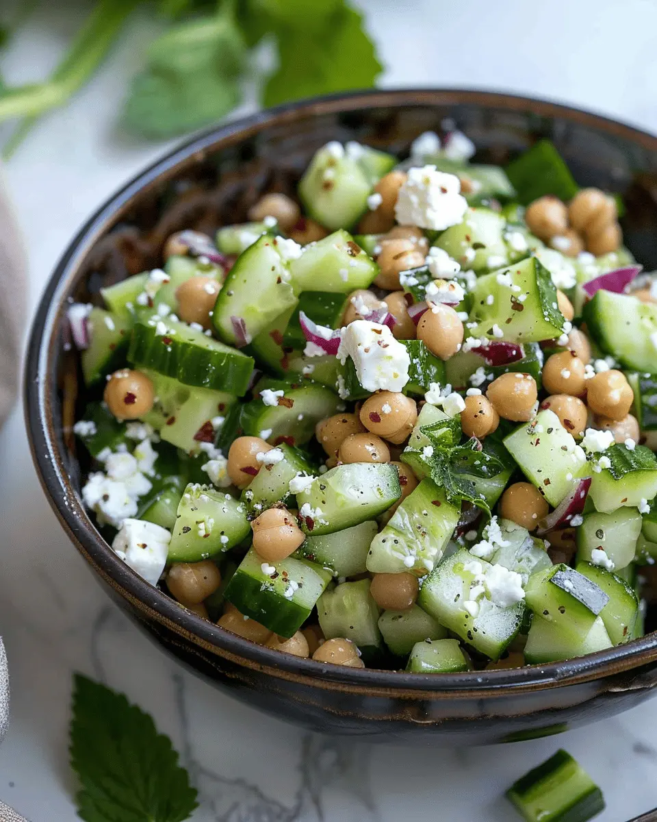 Chickpea Feta Cucumber Salad: Refreshing Summer Delight Recipe