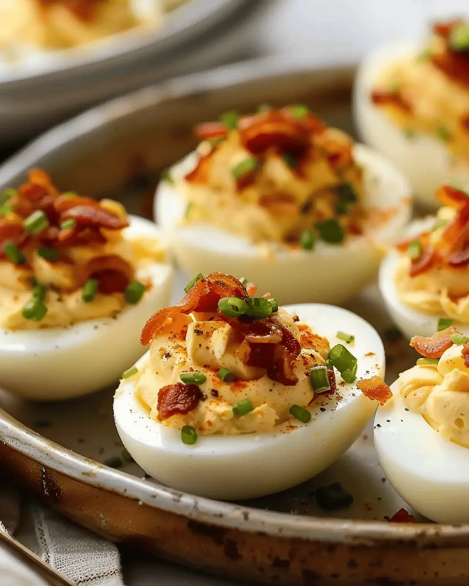 Southern Bacon Deviled Eggs with Turkey Bacon: A Creamy Indulgence
