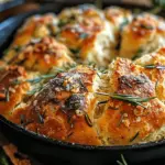Rustic Garlic Rosemary Skillet Bread