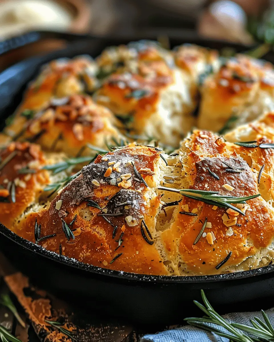 Rustic Garlic Rosemary Skillet Bread: An Easy Homemade Delight