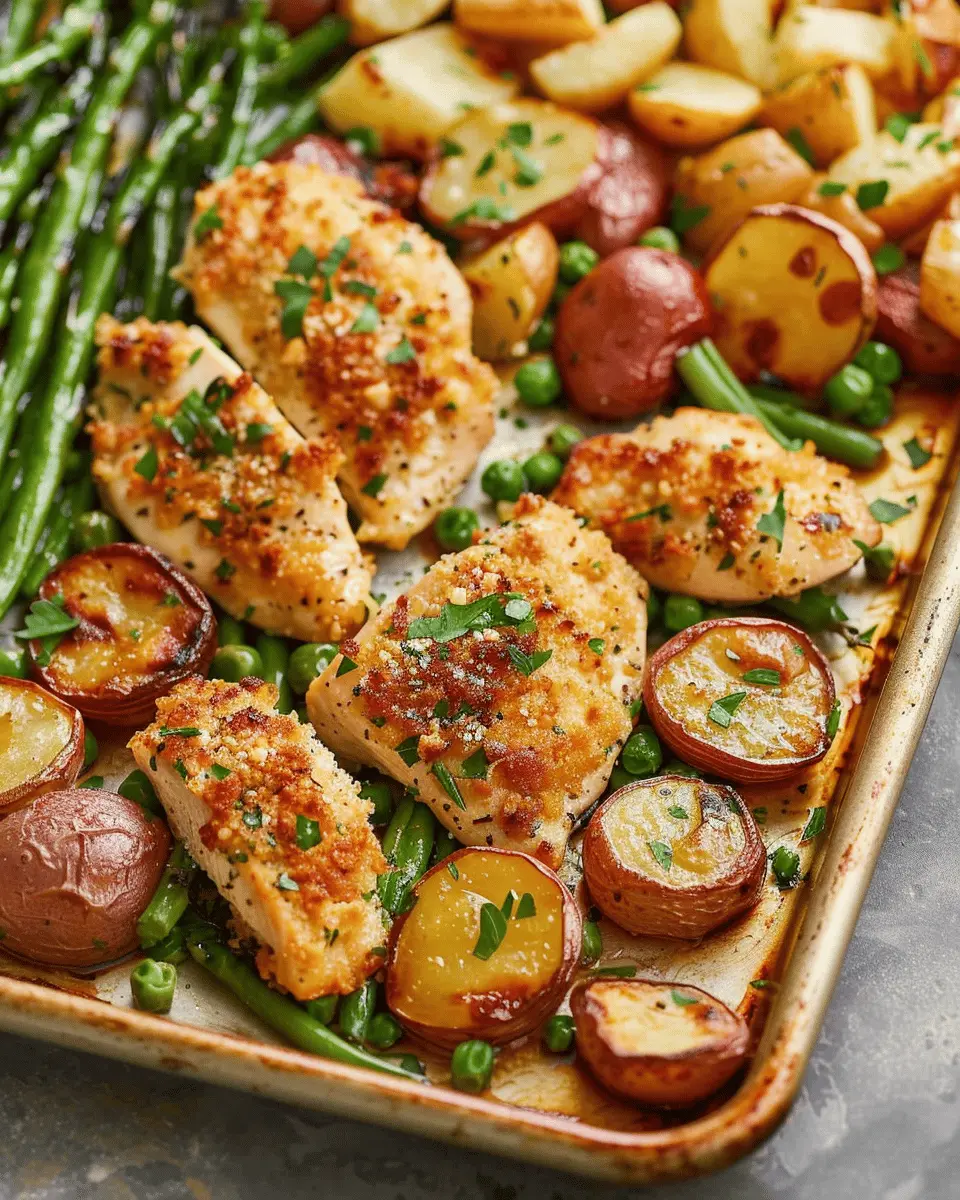 Parmesan Crusted Chicken Dinner: Easy Sheet Pan Delight