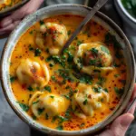 Quick Coconut Curry Soup with Dumplings