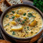 Hearty Cheddar Garlic Herb Potato Soup Recipe