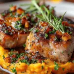 Apple Cider Pork with Mashed Sweet Potatoes