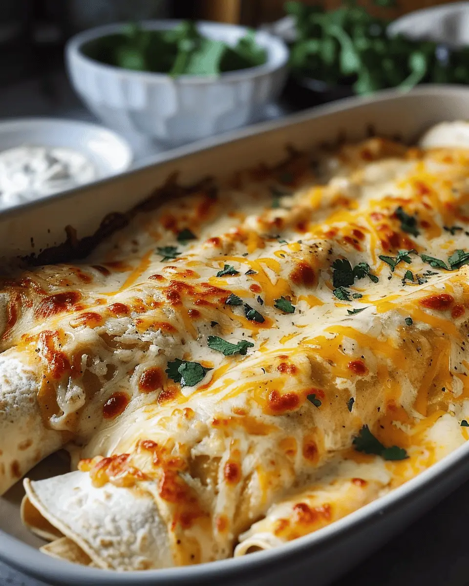 38g Protein Chicken Enchiladas: Indulgent White Sauce Delight