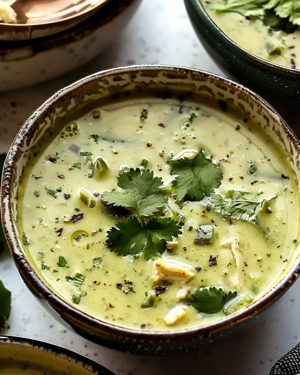 Mouthwatering Roasted Poblano Soup with Turkey Bacon Delight