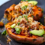 Heart-Healthy Avocado Turkey Chili Stuffed Sweet Potatoes