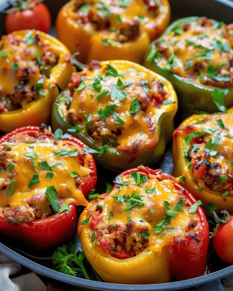 Stuffed Bell Peppers Recipe: Easy Turkey Bacon and Chicken Ham Delight