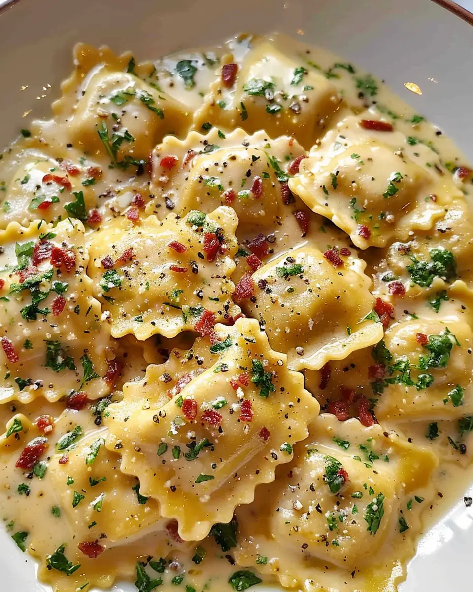 Olive Garden Ravioli Carbonara: Indulgent Twist with Turkey Bacon