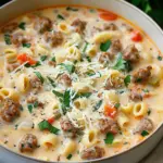 Creamy Parmesan Italian Sausage Ditalini Soup