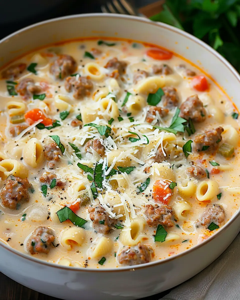 Creamy Parmesan Italian Sausage Ditalini Soup: Cozy Comfort Food