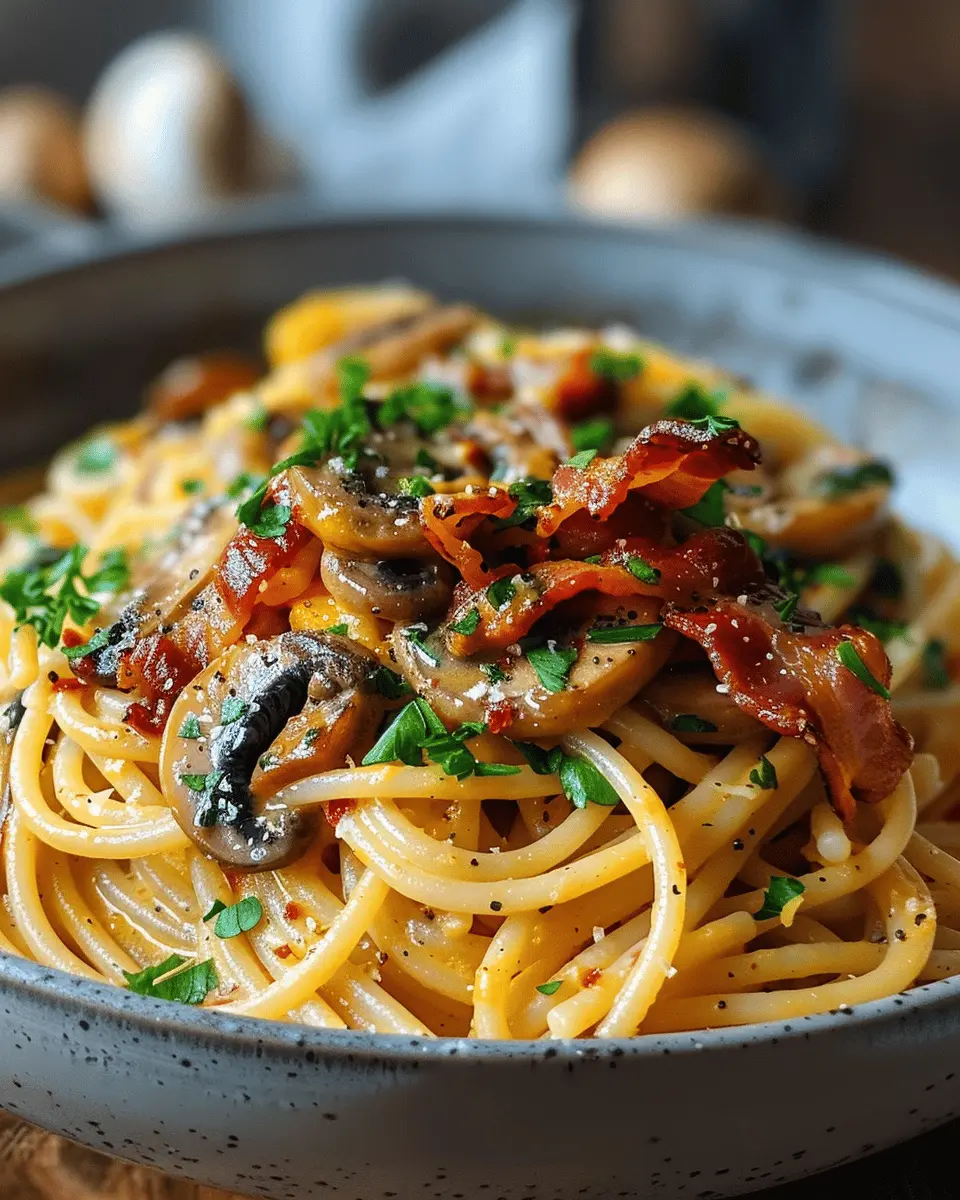 Pumpkin &amp; Mushroom Spaghetti: Indulgent Turkey Bacon Delight