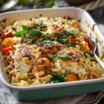 Boursin Orzo Bake with Chicken and Veggies
