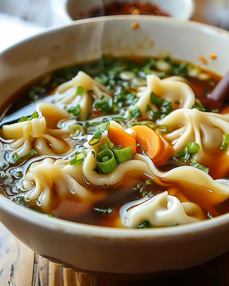 Potsticker Soup: Easy Comfort Food with Turkey Bacon and Chicken Ham