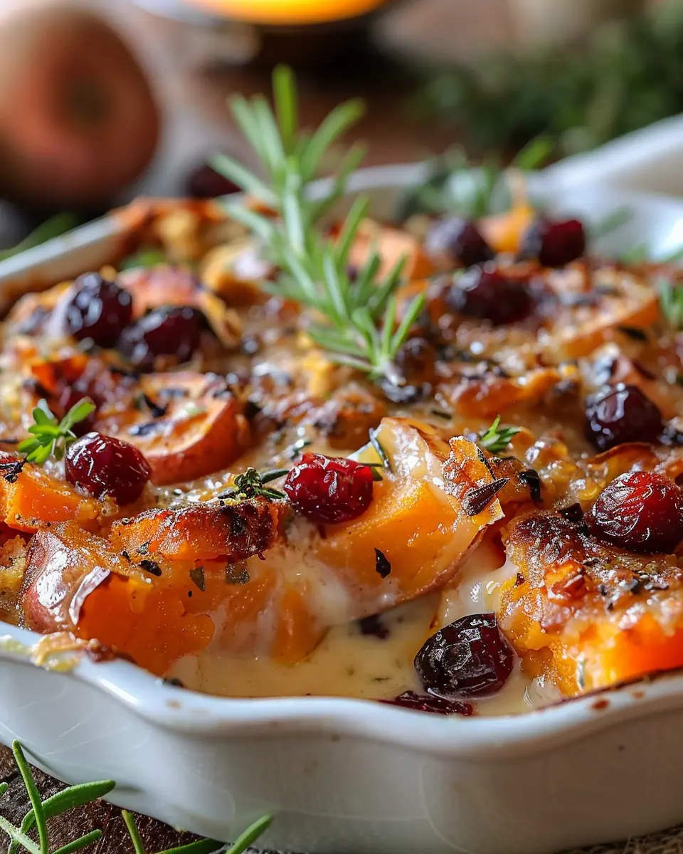 Sweet Potato Cranberry Gratin: A Cozy, Indulgent Delight