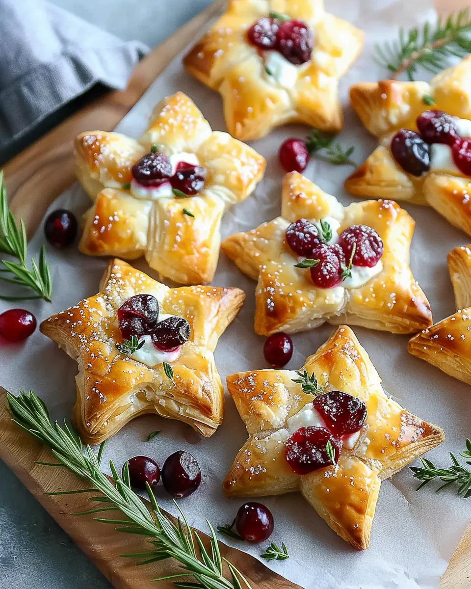 Cranberry Goat Cheese Puff Pastry Stars: Easy Holiday Appetizers