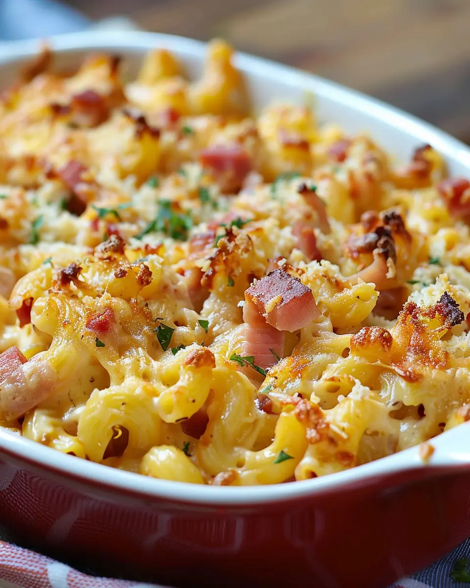 Macaroni Ham Casserole with Turkey Bacon: A Comforting Delight