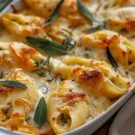Pumpkin & Gouda Stuffed Shells With Brown Butter & Sage Alfredo Sauce