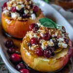 Baked Apples with Feta, Honey, and Cranberries