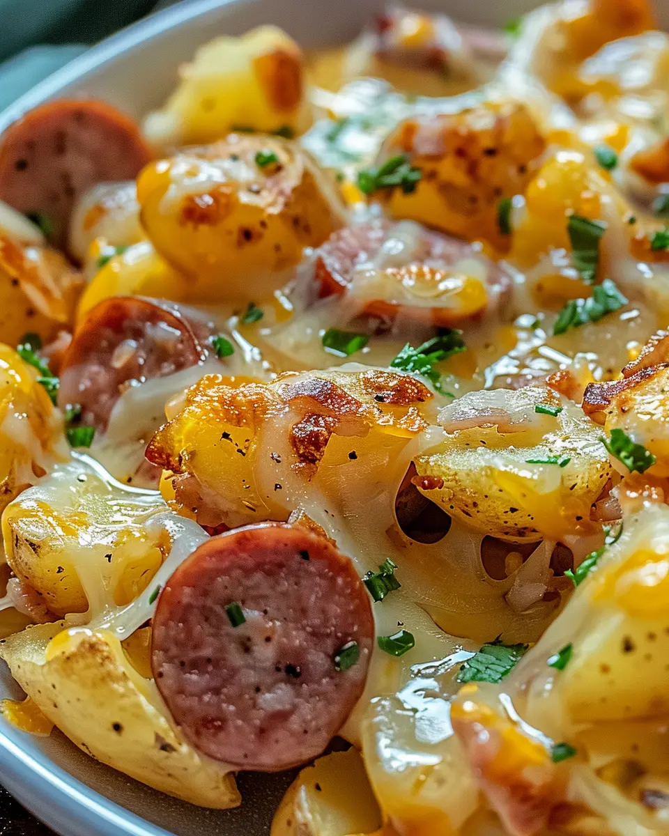 Cheesy Ranch Potatoes with Smoked Sausage for Easy Comfort Food
